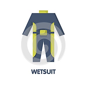 Wetsuit flat icon design, diving suit vector illustration