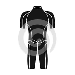 Wetsuit icon in black style isolated on white background. Surfing symbol stock vector illustration.
