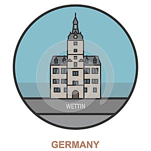 Wettin. Cities and towns in Germany