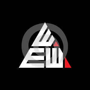 WEW triangle letter logo design with triangle shape. WEW triangle logo design monogram. WEW triangle vector logo template with red