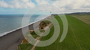 Weybourne beach cliffs Paragliding