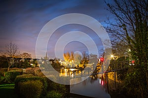 Weybridge area at night, London, UK