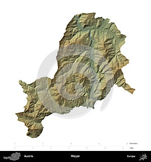 Weyer, Austria, isolated on white. Physical