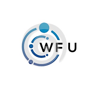WFU letter technology logo design on white background. WFU creative initials letter IT logo concept. WFU letter design