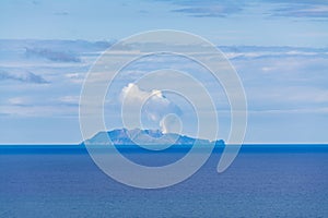 Whakaari/White Island is an active marine volcano that is located 49 kilometres offshore from Whakatane. View from Kohi