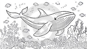 Whale and Fish Underwater Scene