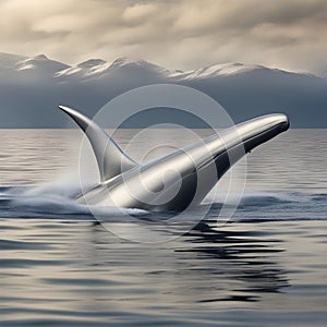 A whale with fins that propel it through the water