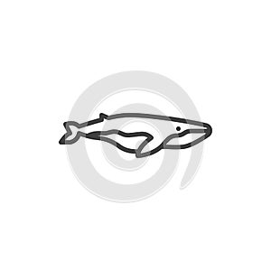 Whale fish line icon