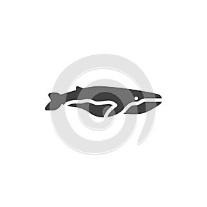 Whale fish line icon