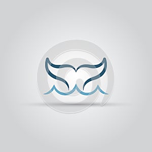 Whale fish tail isolated vector icon