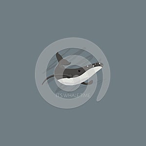 Vector illustration of a whale. Save the ocean. World whale day photo