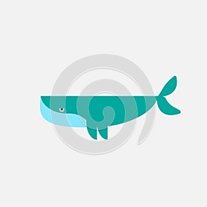 Whale logo design on white background
