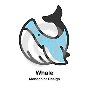 Whale Monocolor Illustration