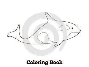 Whale orca cartoon coloring book vector
