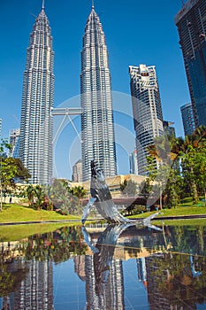 Whale sculpture at the city park near twin towers, in Kuala Lumpur. Malaysia