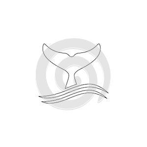 Whale tail. flat vector icon