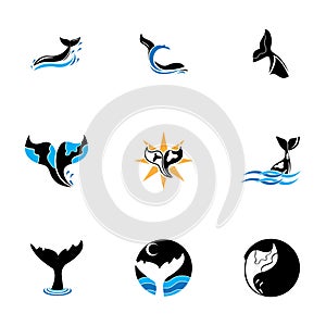 Whale tail icon vector illustration