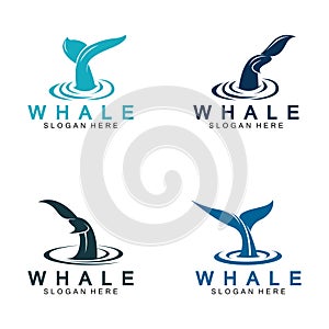 whale tail logo vector illustration design. Whale tail graphic icon
