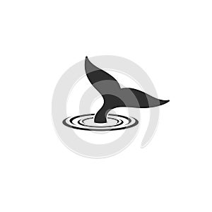 whale tale logo vector icon illustration