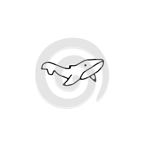 whale thin line icon. whale linear outline icon