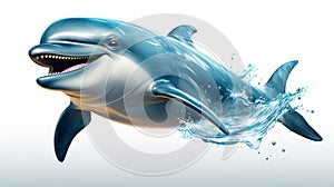 whale on white background