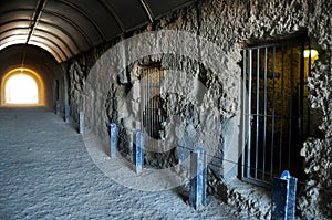 The Whaler`s Tunnel of Round House Prison at Fremantle port city in Perth, Australia photo