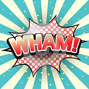 Wham, Comic Speech Bubble. Vector