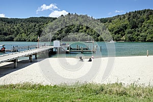 Whangamata Wharf Jetty Wentworth River Whanagamata Coromandel Peninsula New Zealand photo