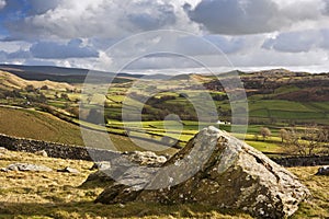 Wharfe Dale and Norber Erratics in Yorkshire Dales photo