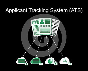 What is applicant tracking system ATS works vector photo