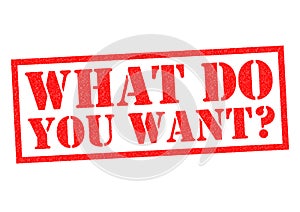 WHAT DO YOU WANT?
