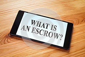 What is an escrow question on a smartphone screen.