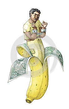 What hides a banana slavery work