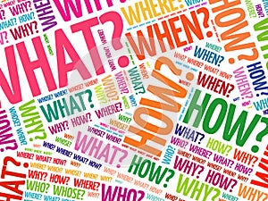 What, when, how, where questions
