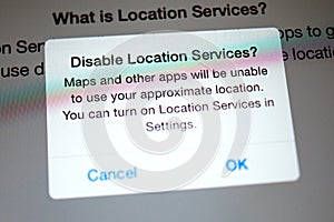 What is location services question during update of iOS