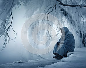 What Most People Dont Know About the Winter Blues Psychology art concept. AI generation