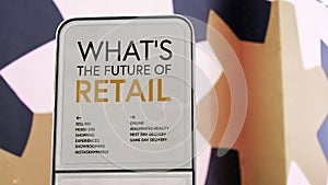 What`s the Future of Retail with colourful city backdrop location