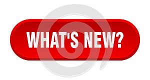 what\'s new? button. rounded sign on white background
