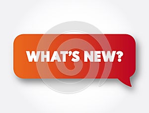 What`s New question text message bubble, concept background
