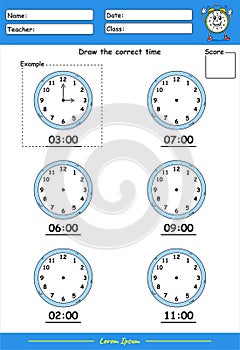 What is the time Worksheet part one