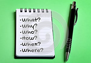 What Why Who How word