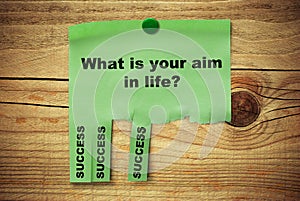 What is your aim in life, success