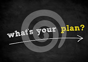what is your plan chalkboard written concept