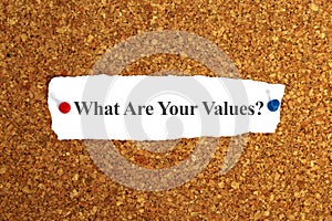 what are your values word on paper