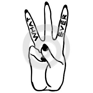 Whatever hand sign illustration by crafteroks