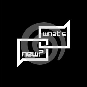 Whats new logo isolated on dark background