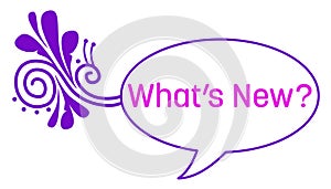 Whats New Purple Comment Symbol Swirls