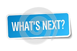 Whats next blue square sticker