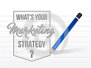 Whats your marketing strategy sign stamp seal illustration