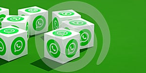 whatsapp 3d cubes icon